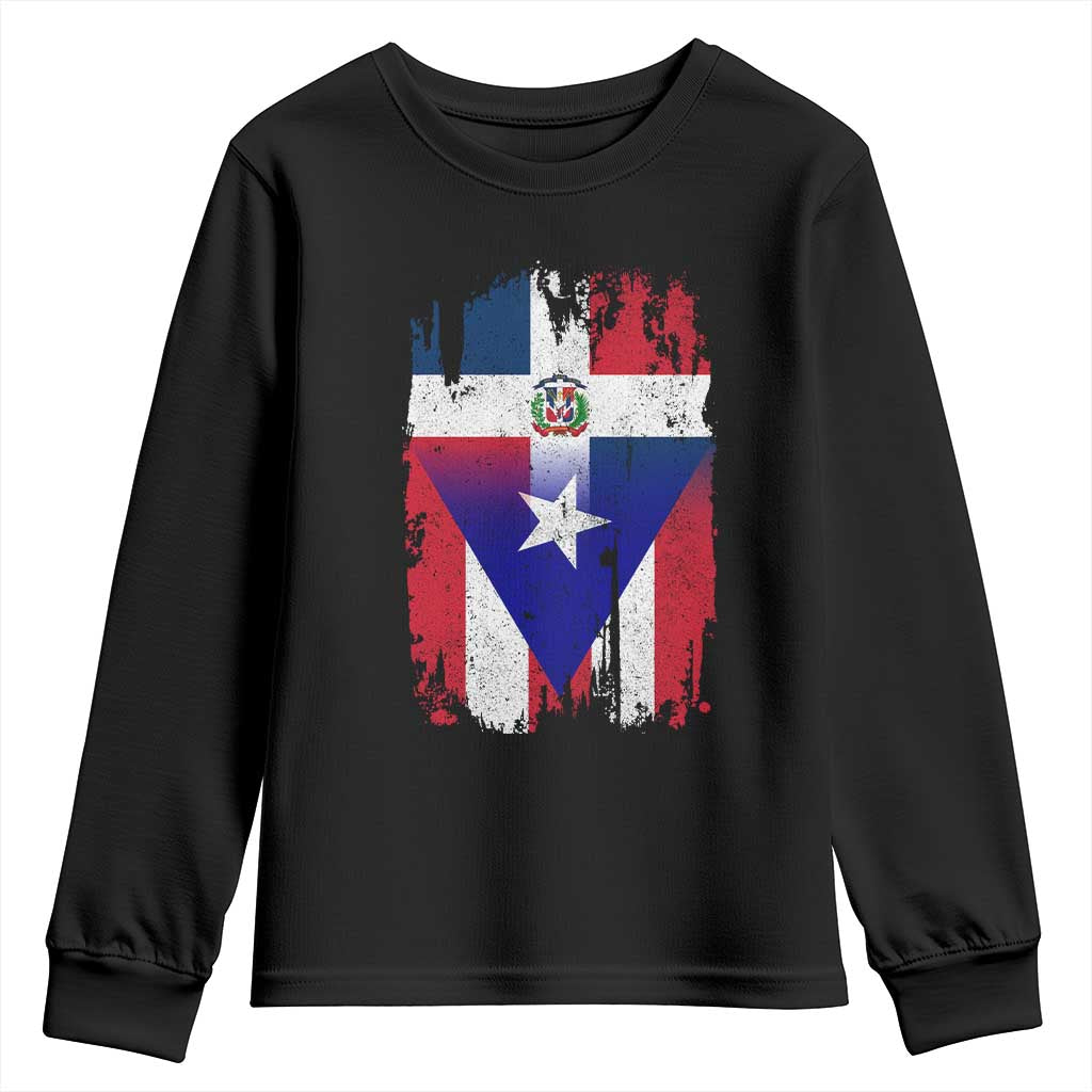 Dominican Puerto Rican Flag Youth Sweatshirt Mixed Heritage Pride