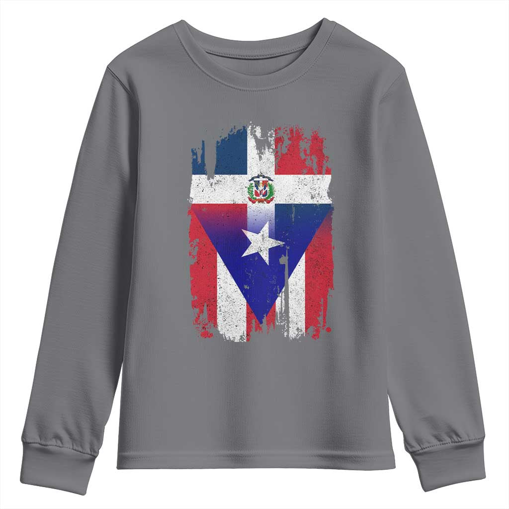Dominican Puerto Rican Flag Youth Sweatshirt Mixed Heritage Pride