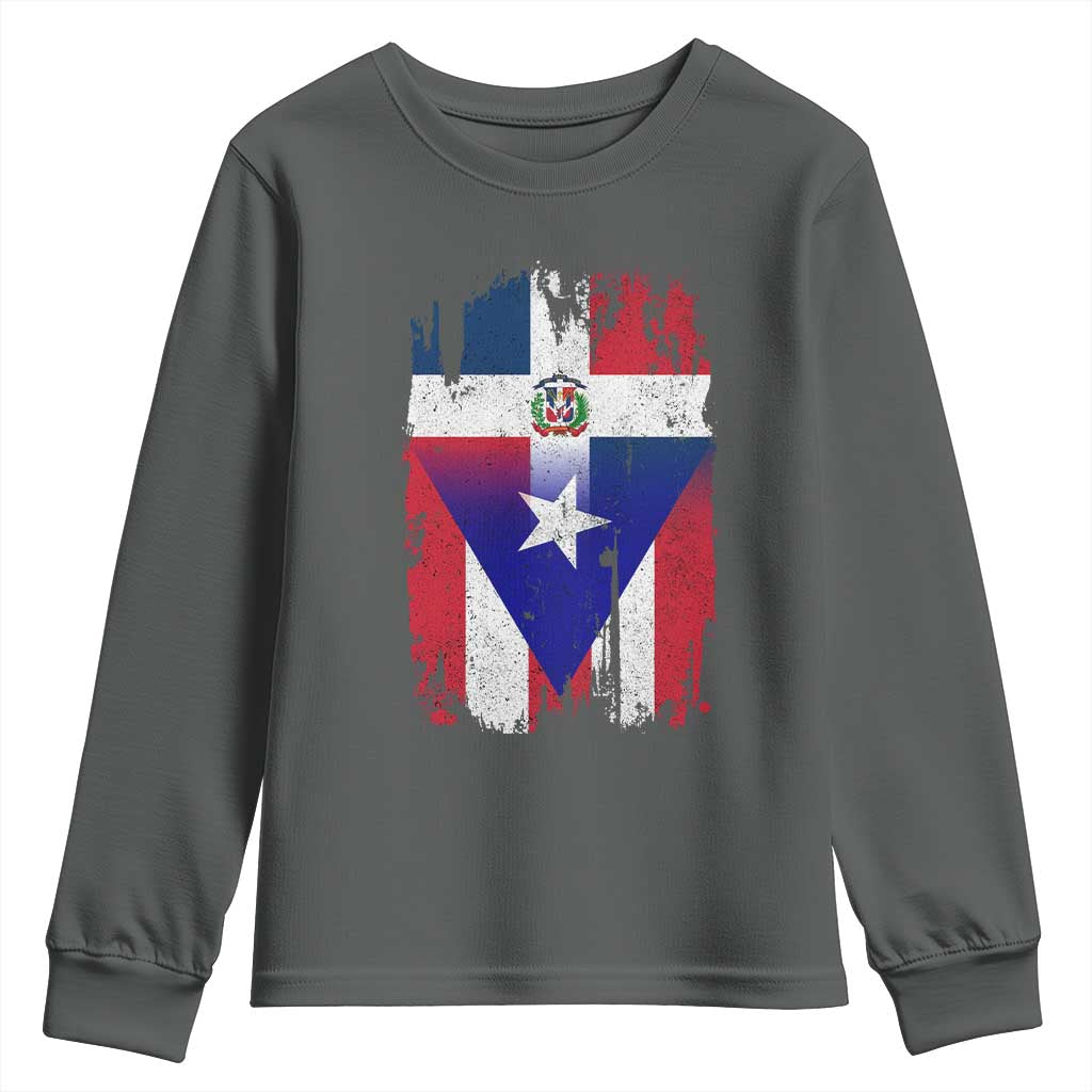 Dominican Puerto Rican Flag Youth Sweatshirt Mixed Heritage Pride