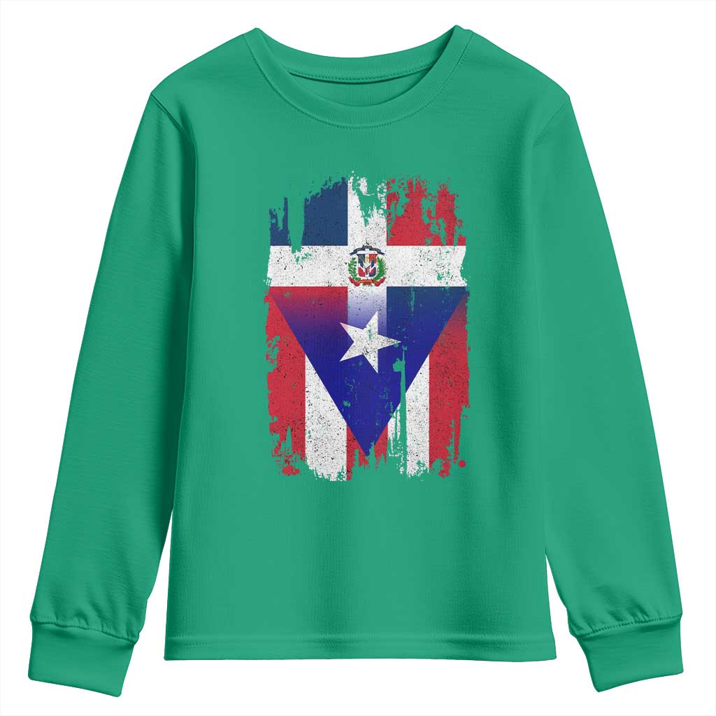 Dominican Puerto Rican Flag Youth Sweatshirt Mixed Heritage Pride