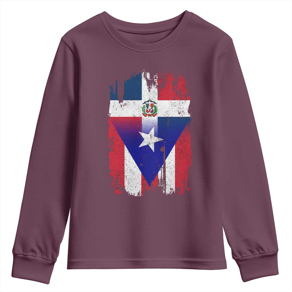 Dominican Puerto Rican Flag Youth Sweatshirt Mixed Heritage Pride
