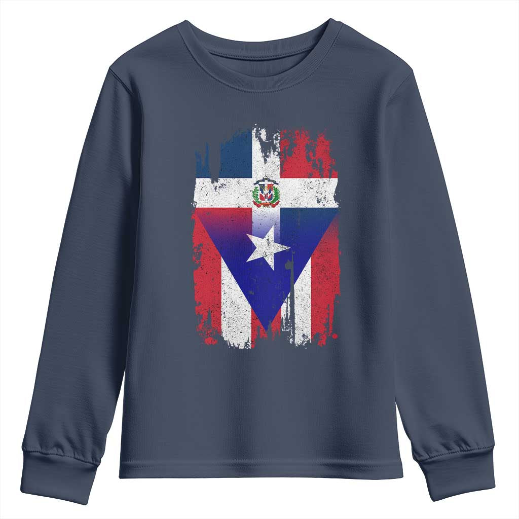 Dominican Puerto Rican Flag Youth Sweatshirt Mixed Heritage Pride