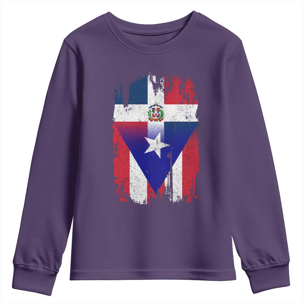 Dominican Puerto Rican Flag Youth Sweatshirt Mixed Heritage Pride