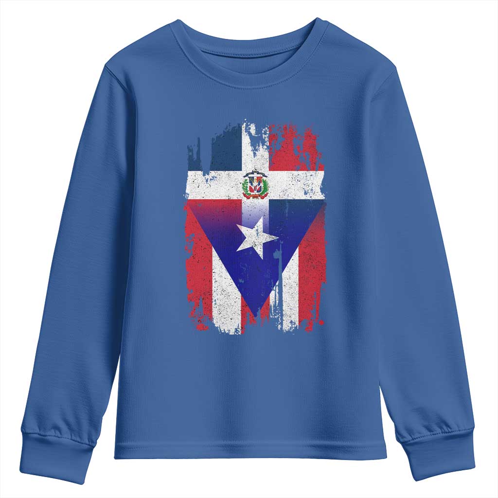 Dominican Puerto Rican Flag Youth Sweatshirt Mixed Heritage Pride