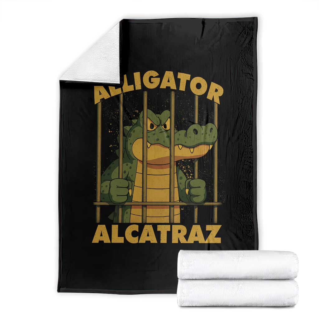 Alligator Alcatraz Florida Everglades Throw Blanket Funny Political Satire Meme - Wonder Print Shop