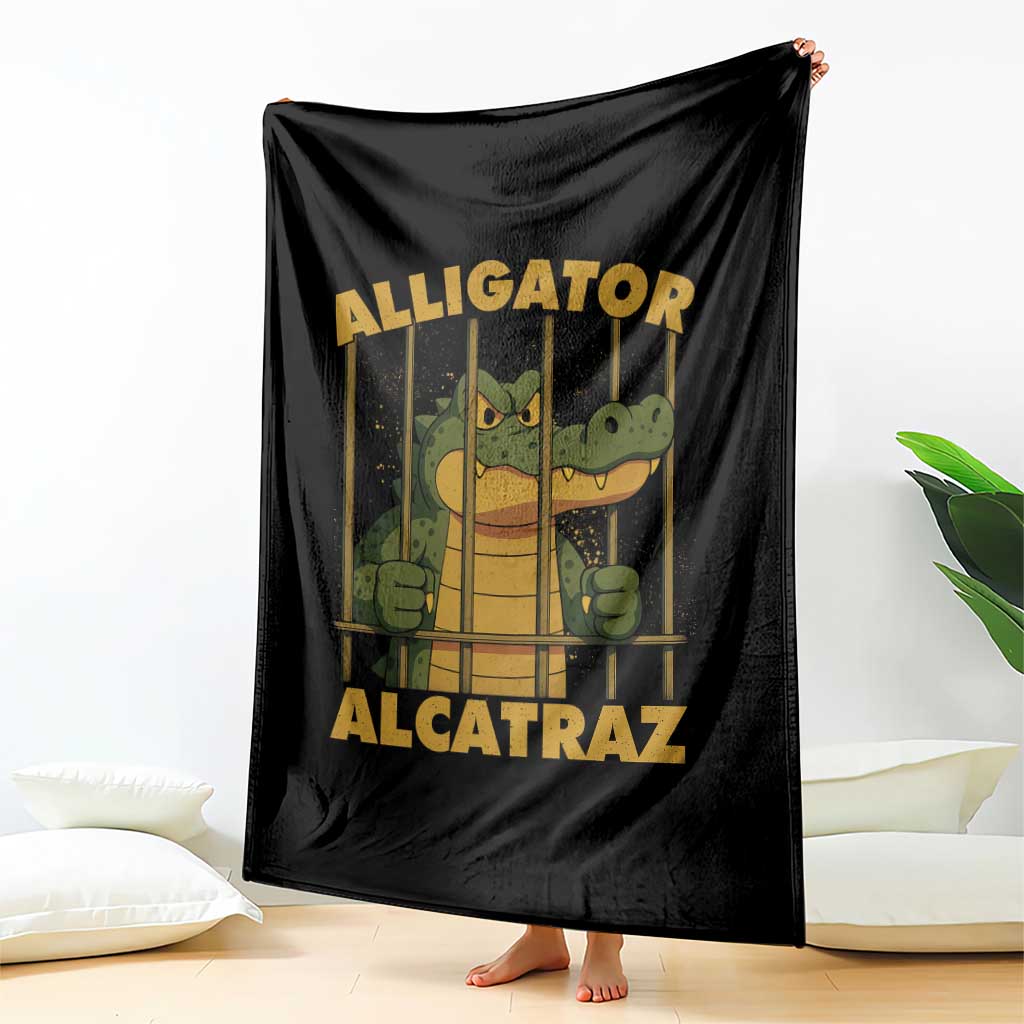 Alligator Alcatraz Florida Everglades Throw Blanket Funny Political Satire Meme - Wonder Print Shop