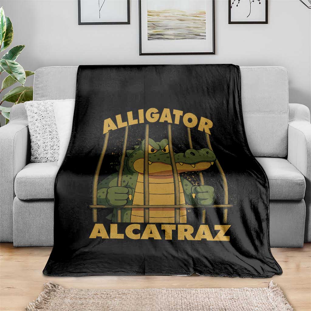 Alligator Alcatraz Florida Everglades Throw Blanket Funny Political Satire Meme - Wonder Print Shop
