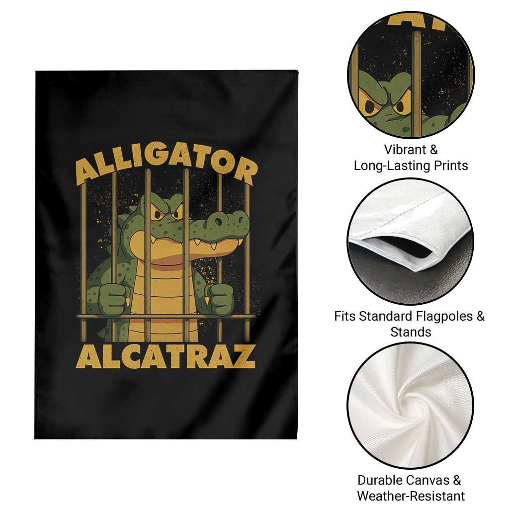 Alligator Alcatraz Florida Everglades Garden Flag Funny Political Satire Meme - Wonder Print Shop