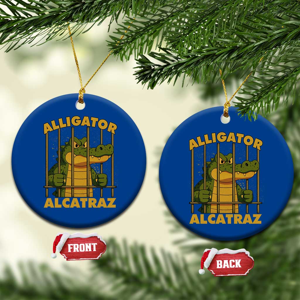 Alligator Alcatraz Florida Everglades Ceramic Ornament Funny Political Satire Meme - Wonder Print Shop