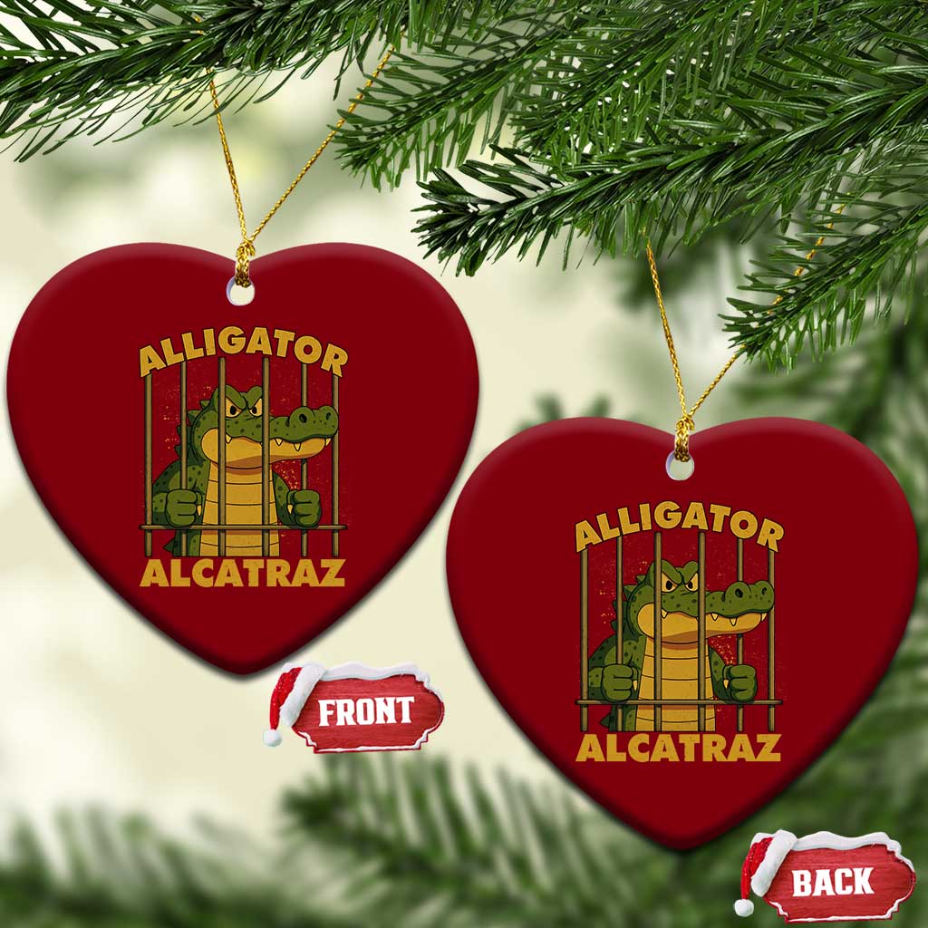 Alligator Alcatraz Florida Everglades Ceramic Ornament Funny Political Satire Meme - Wonder Print Shop