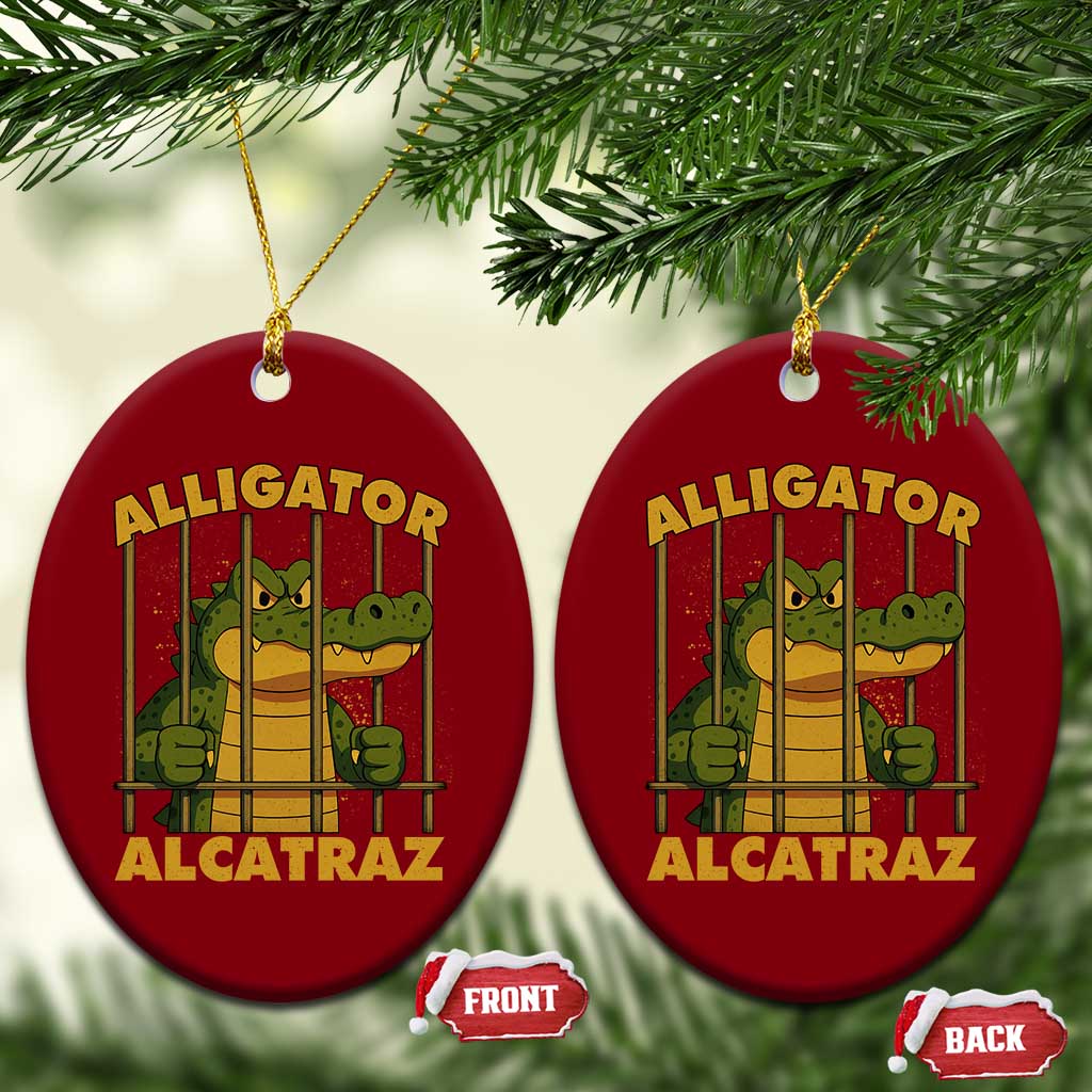 Alligator Alcatraz Florida Everglades Ceramic Ornament Funny Political Satire Meme - Wonder Print Shop