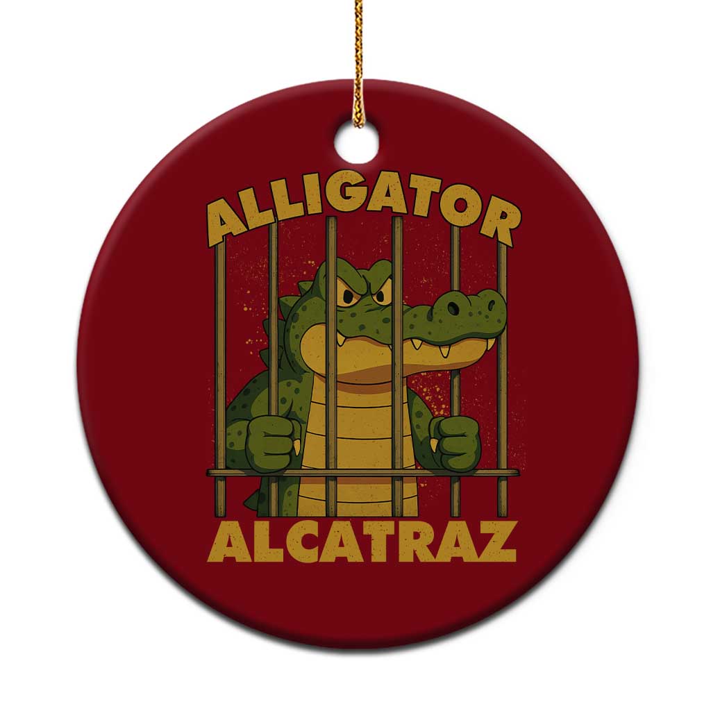 Alligator Alcatraz Florida Everglades Ceramic Ornament Funny Political Satire Meme - Wonder Print Shop