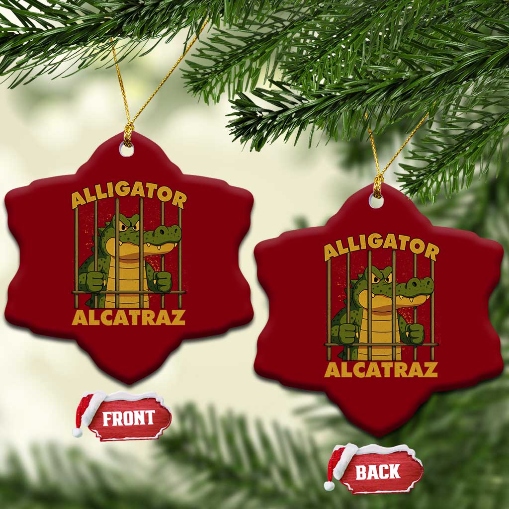 Alligator Alcatraz Florida Everglades Ceramic Ornament Funny Political Satire Meme - Wonder Print Shop