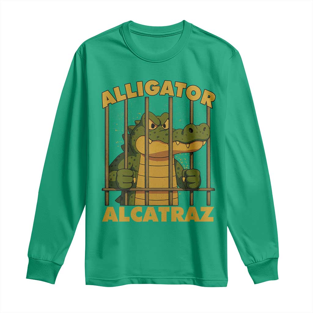 Alligator Alcatraz Florida Everglades Long Sleeve Shirt Funny Political Satire Meme - Wonder Print Shop