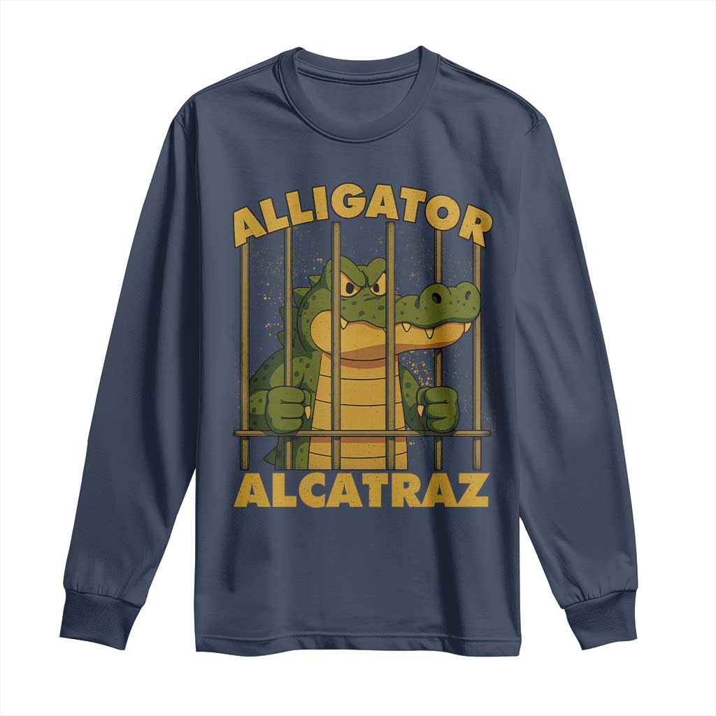 Alligator Alcatraz Florida Everglades Long Sleeve Shirt Funny Political Satire Meme - Wonder Print Shop