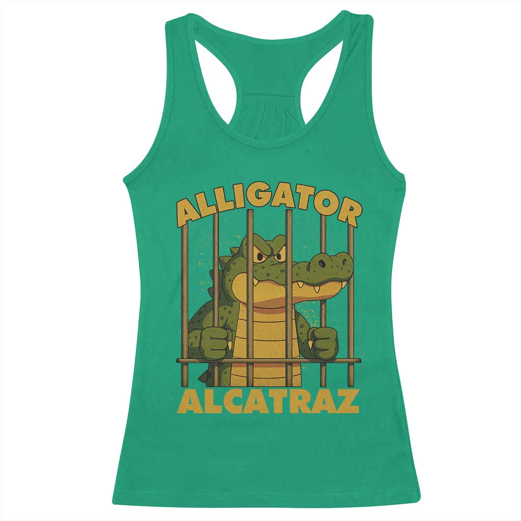 Alligator Alcatraz Florida Everglades Racerback Tank Top Funny Political Satire Meme - Wonder Print Shop