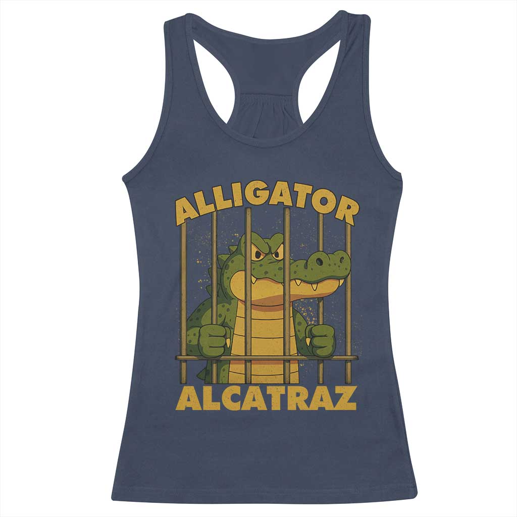 Alligator Alcatraz Florida Everglades Racerback Tank Top Funny Political Satire Meme - Wonder Print Shop