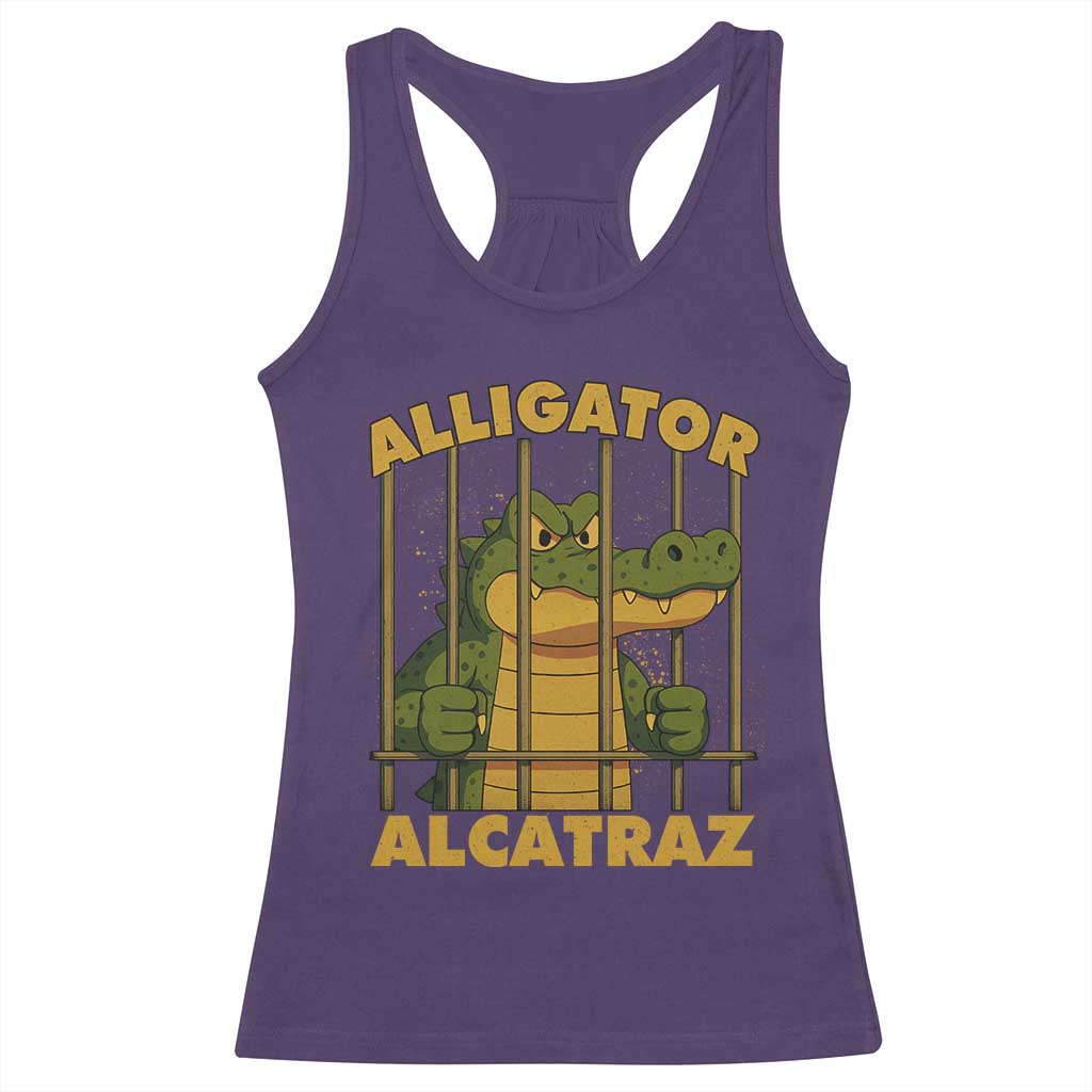 Alligator Alcatraz Florida Everglades Racerback Tank Top Funny Political Satire Meme - Wonder Print Shop