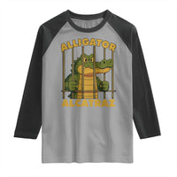Alligator Alcatraz Florida Everglades Raglan Shirt Funny Political Satire Meme - Wonder Print Shop