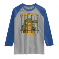 Alligator Alcatraz Florida Everglades Raglan Shirt Funny Political Satire Meme - Wonder Print Shop