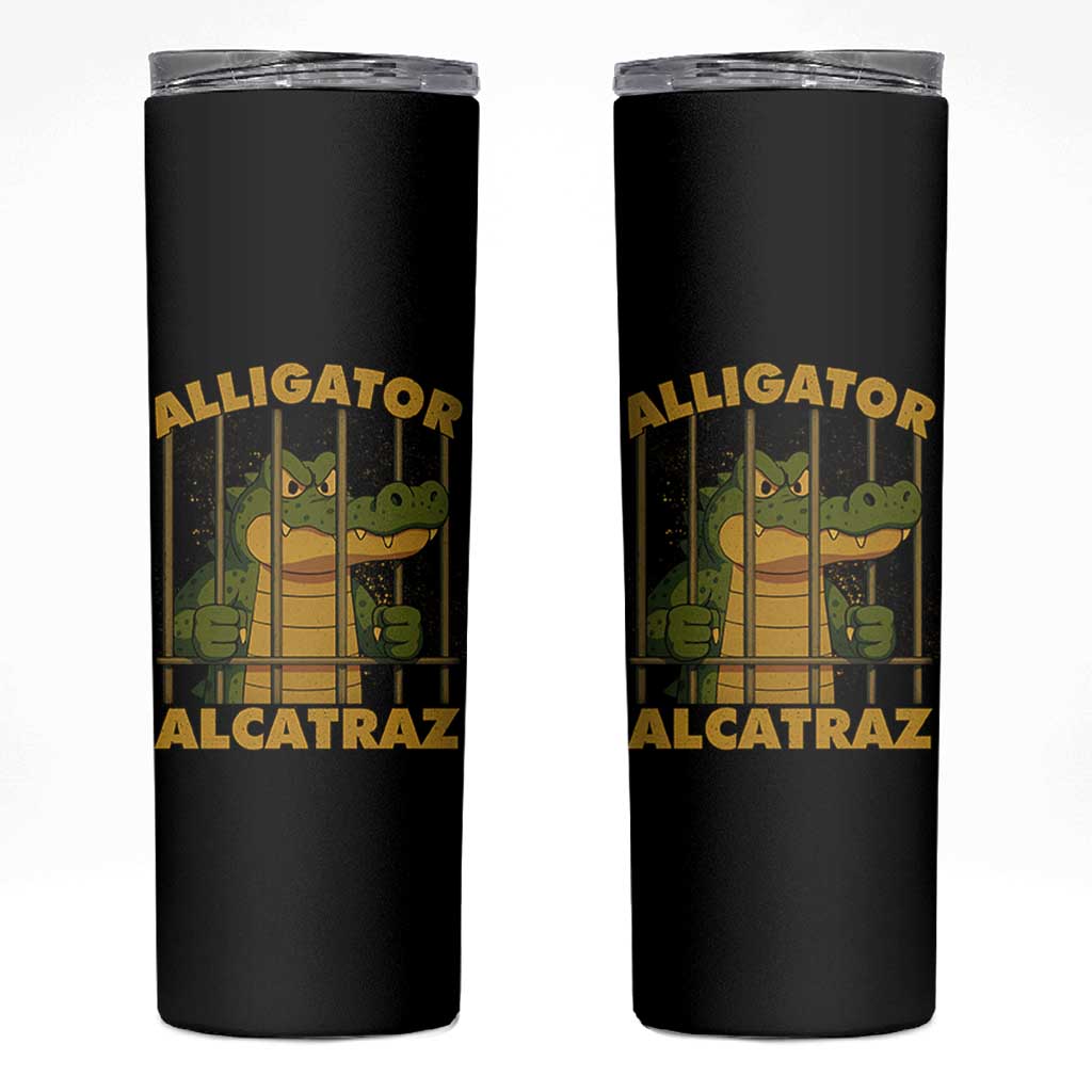 Alligator Alcatraz Florida Everglades Skinny Tumbler Funny Political Satire Meme - Wonder Print Shop