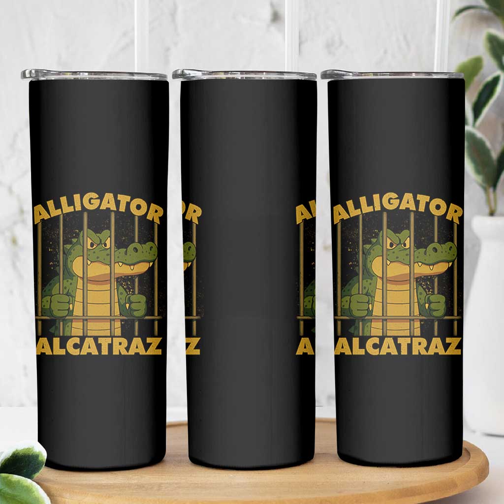 Alligator Alcatraz Florida Everglades Skinny Tumbler Funny Political Satire Meme - Wonder Print Shop