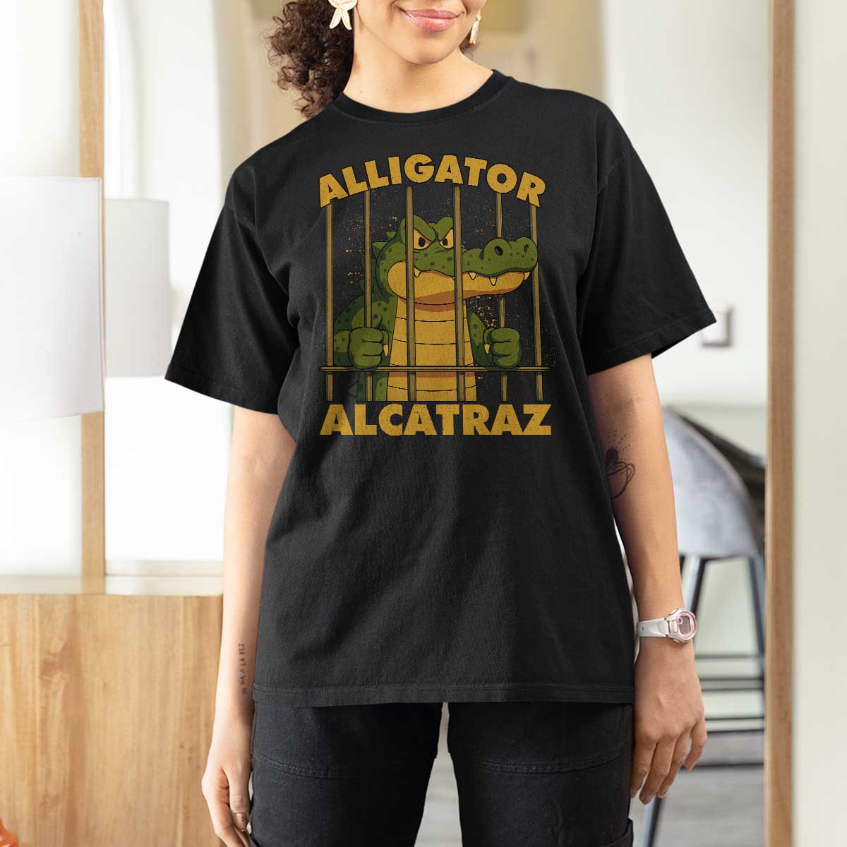 Alligator Alcatraz Florida Everglades T Shirt For Women Funny Political Satire Meme - Wonder Print Shop