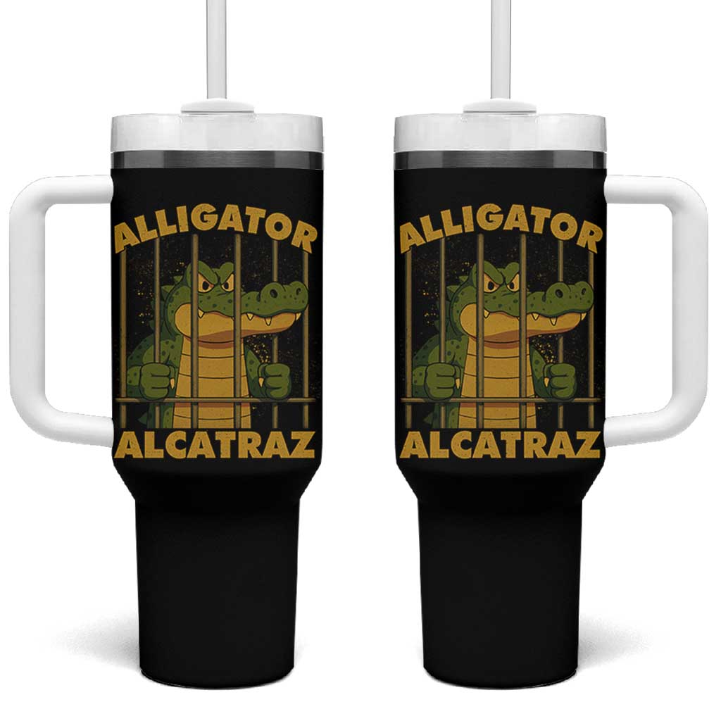 Alligator Alcatraz Florida Everglades Tumbler With Handle Funny Political Satire Meme - Wonder Print Shop