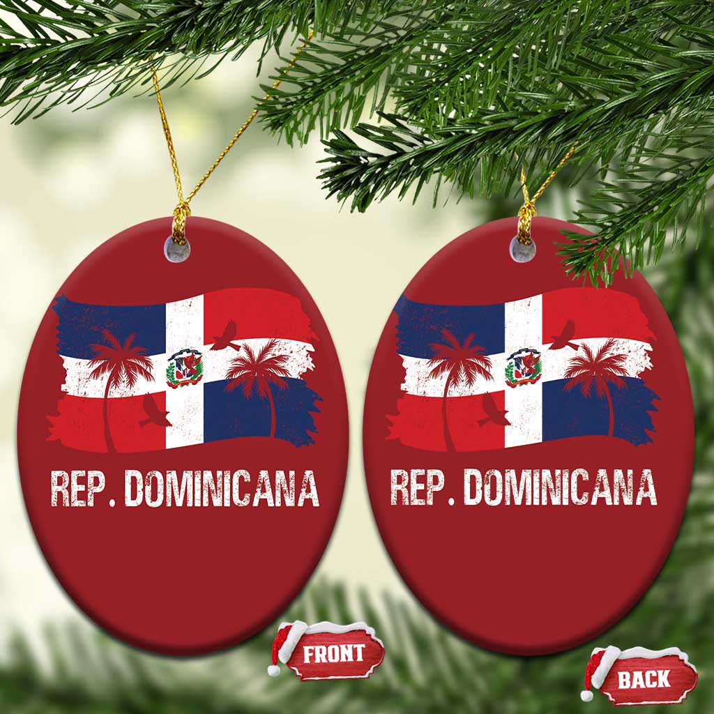 Dominican Republic Flag Christmas Ornament Island Pride Caribbean Heritage - Wonder Print Shop