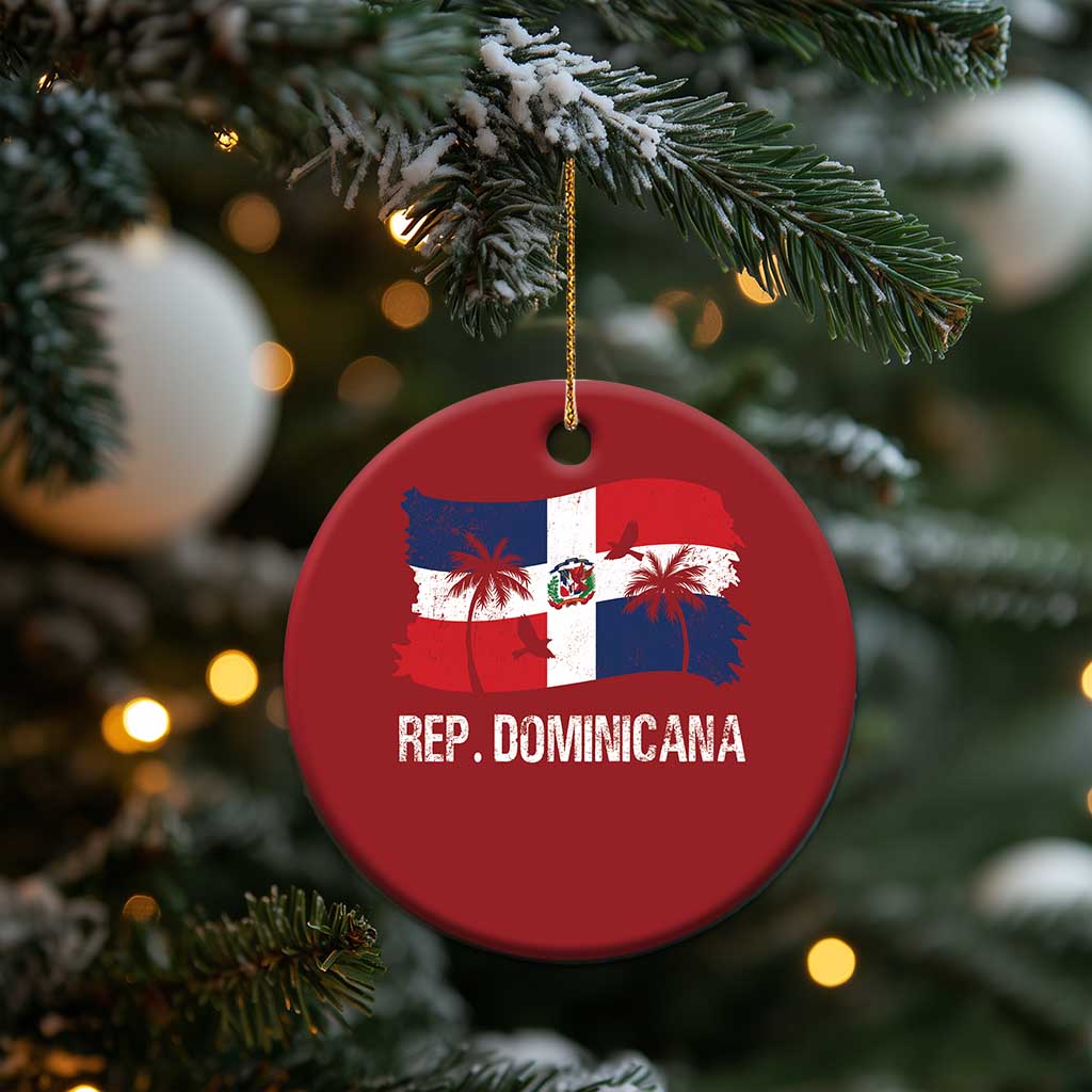 Dominican Republic Flag Christmas Ornament Island Pride Caribbean Heritage - Wonder Print Shop