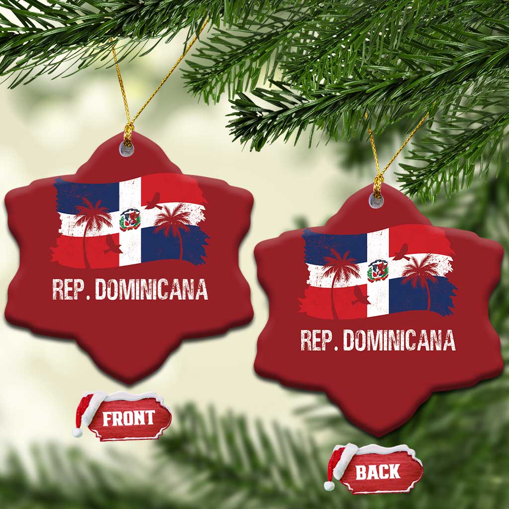 Dominican Republic Flag Christmas Ornament Island Pride Caribbean Heritage - Wonder Print Shop