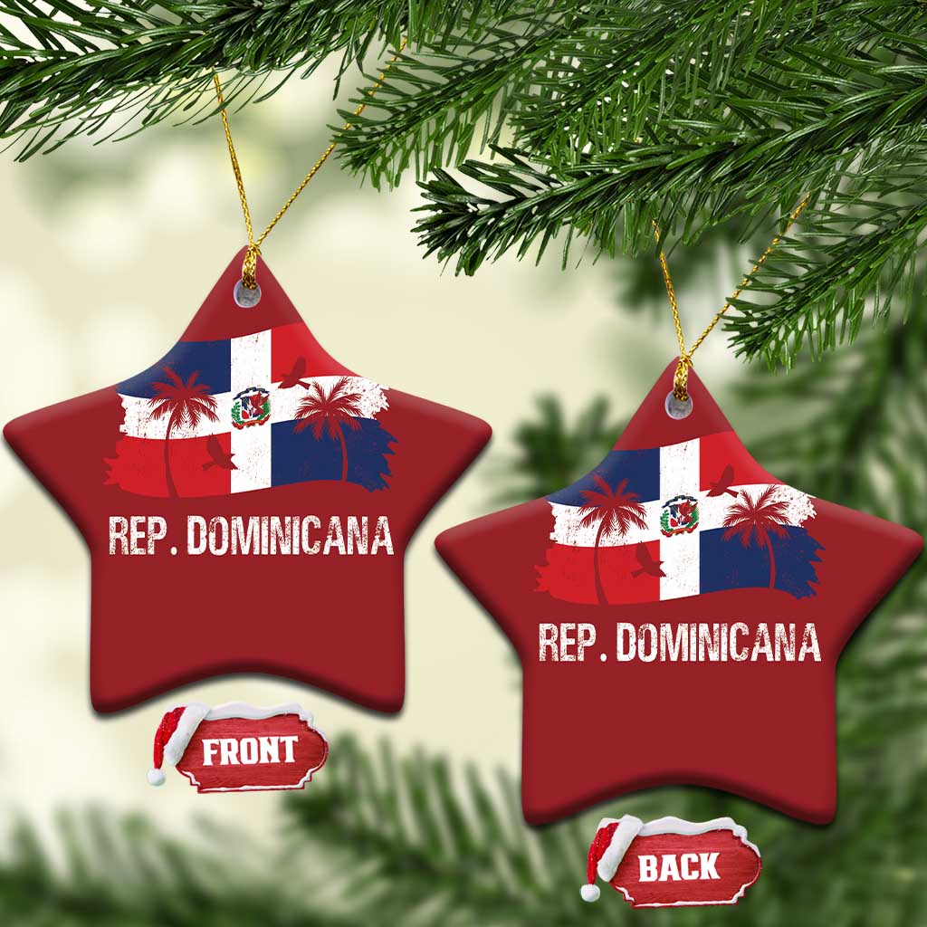 Dominican Republic Flag Christmas Ornament Island Pride Caribbean Heritage - Wonder Print Shop
