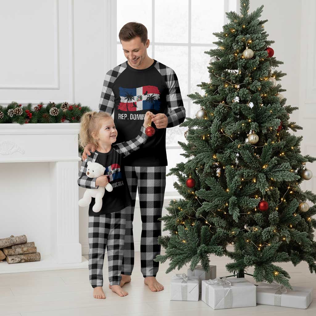 Dominican Republic Flag Plaid Pajama Set Island Pride Caribbean Heritage - Wonder Print Shop