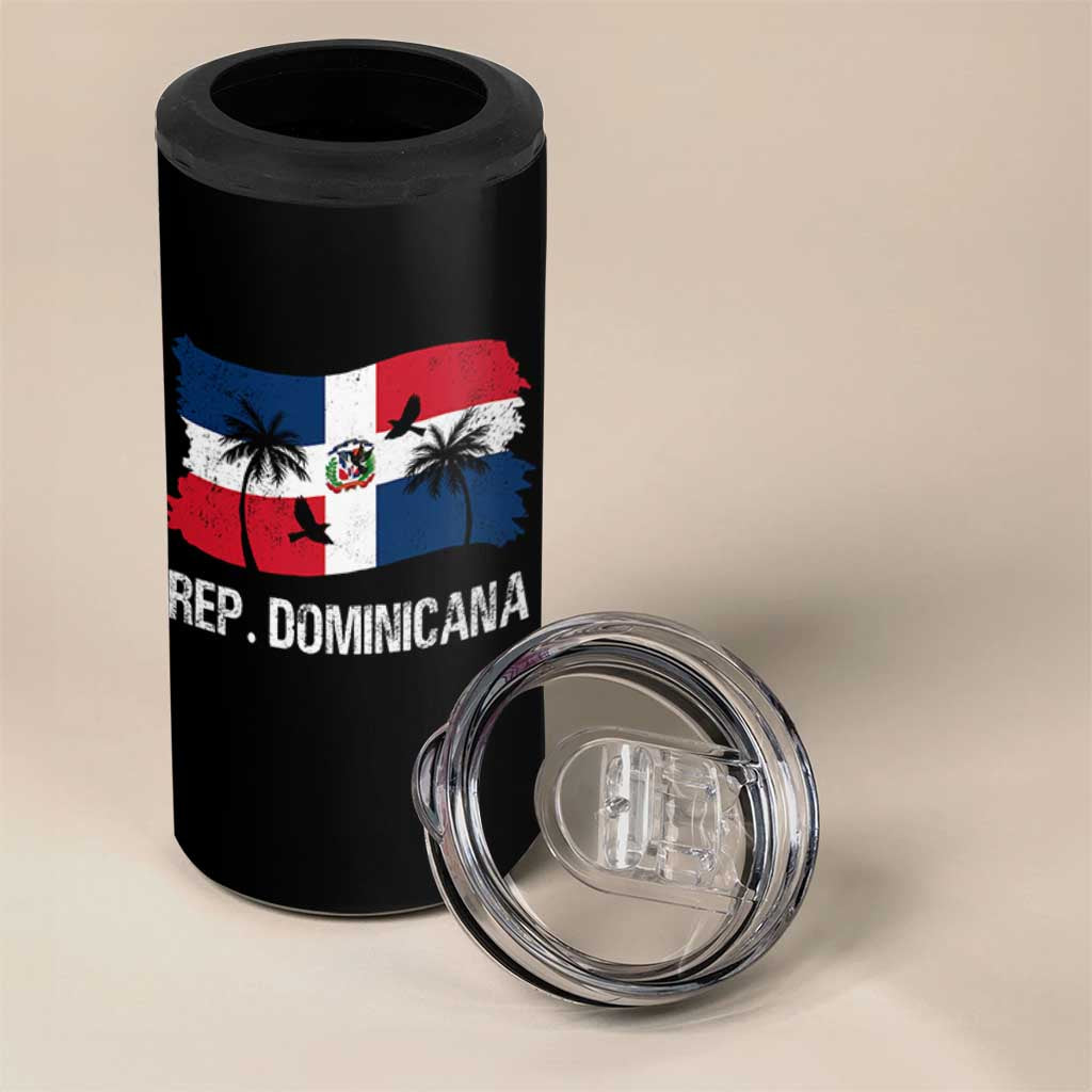 Dominican Republic Flag 4 in 1 Can Cooler Tumbler Island Pride Caribbean Heritage - Wonder Print Shop