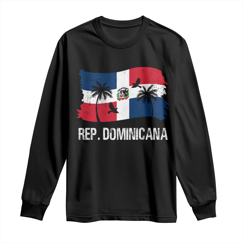 Dominican Republic Flag Long Sleeve Shirt Island Pride Caribbean Heritage - Wonder Print Shop