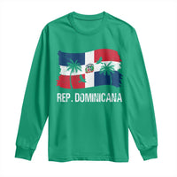 Dominican Republic Flag Long Sleeve Shirt Island Pride Caribbean Heritage - Wonder Print Shop