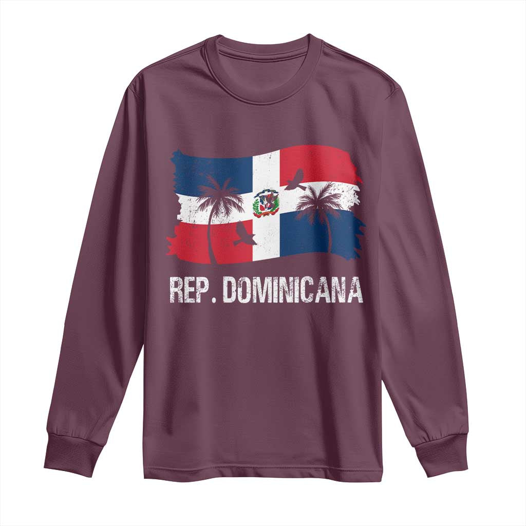 Dominican Republic Flag Long Sleeve Shirt Island Pride Caribbean Heritage - Wonder Print Shop