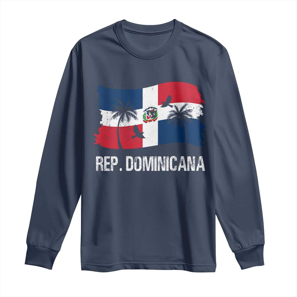 Dominican Republic Flag Long Sleeve Shirt Island Pride Caribbean Heritage - Wonder Print Shop