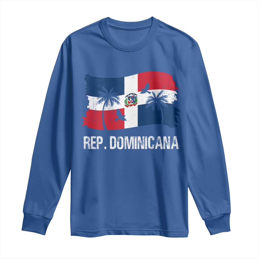 Dominican Republic Flag Long Sleeve Shirt Island Pride Caribbean Heritage - Wonder Print Shop