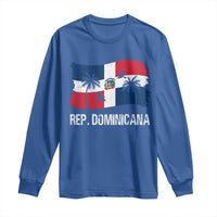Dominican Republic Flag Long Sleeve Shirt Island Pride Caribbean Heritage - Wonder Print Shop
