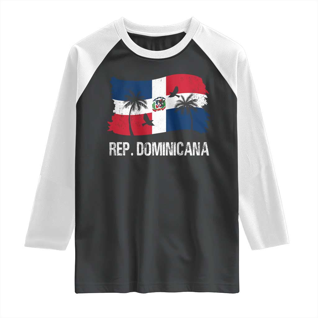 Dominican Republic Flag Raglan Shirt Island Pride Caribbean Heritage - Wonder Print Shop