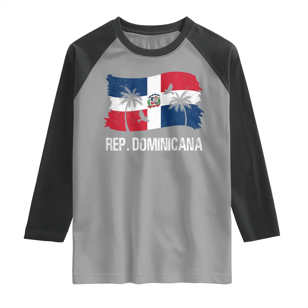 Dominican Republic Flag Raglan Shirt Island Pride Caribbean Heritage - Wonder Print Shop