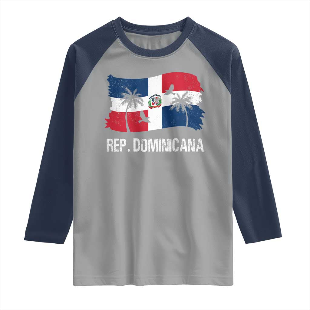 Dominican Republic Flag Raglan Shirt Island Pride Caribbean Heritage - Wonder Print Shop