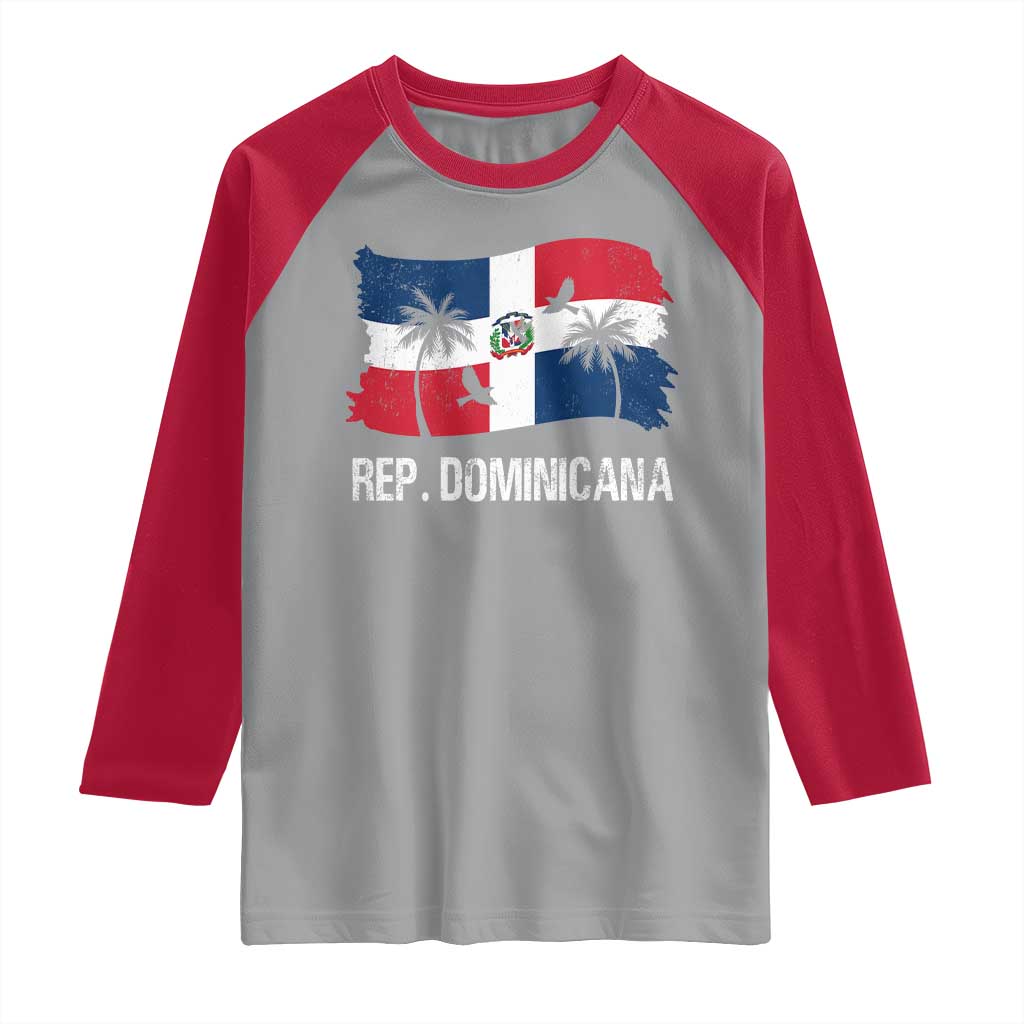 Dominican Republic Flag Raglan Shirt Island Pride Caribbean Heritage - Wonder Print Shop