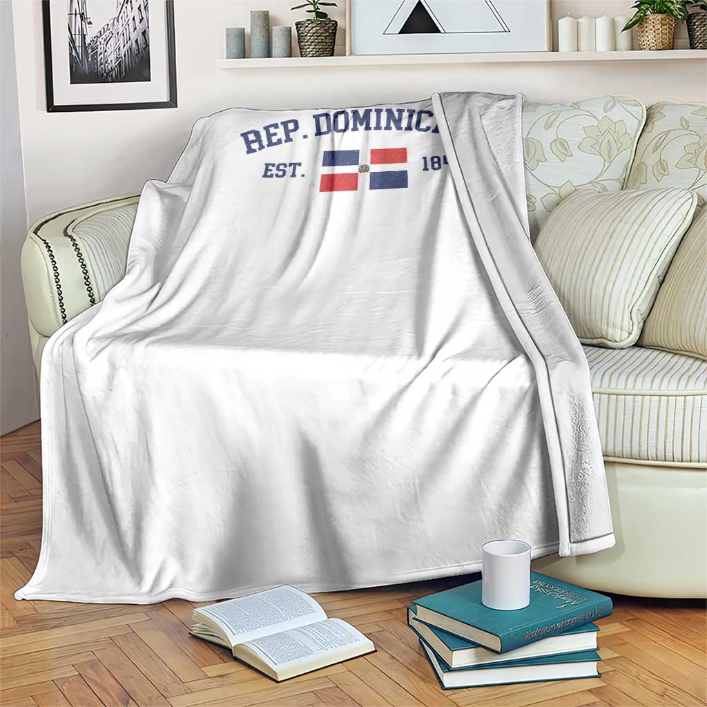 Dominican Republic Throw Blanket Vintage Distressed Varsity Rep Dominicana Flag - Wonder Print Shop