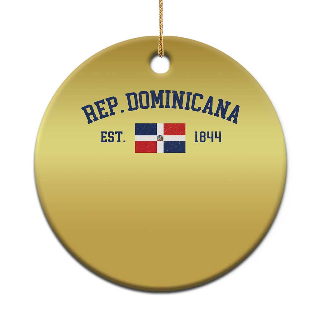 Dominican Republic Christmas Ornament Vintage Distressed Varsity Rep Dominicana Flag - Wonder Print Shop