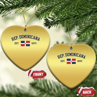 Dominican Republic Christmas Ornament Vintage Distressed Varsity Rep Dominicana Flag - Wonder Print Shop