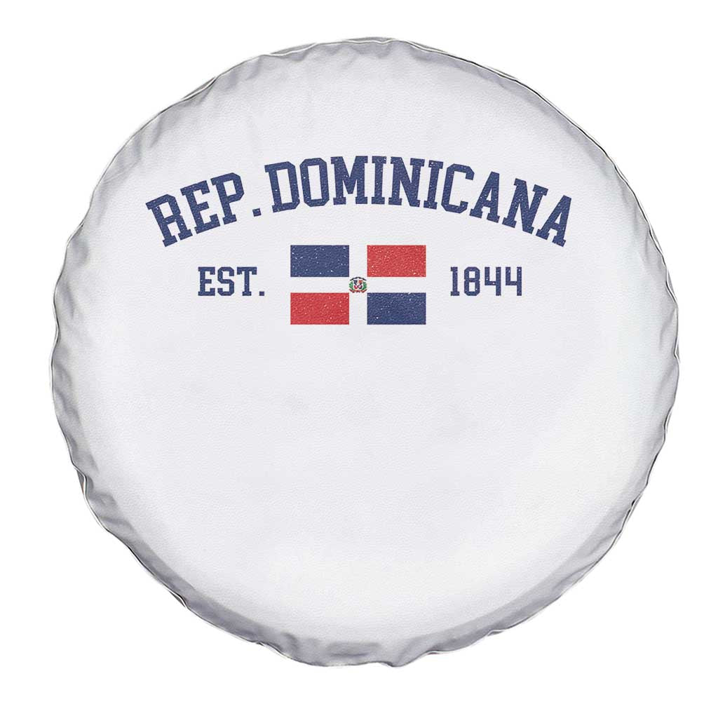 Dominican Republic Spare Tire Cover Vintage Distressed Varsity Rep Dominicana Flag - Wonder Print Shop