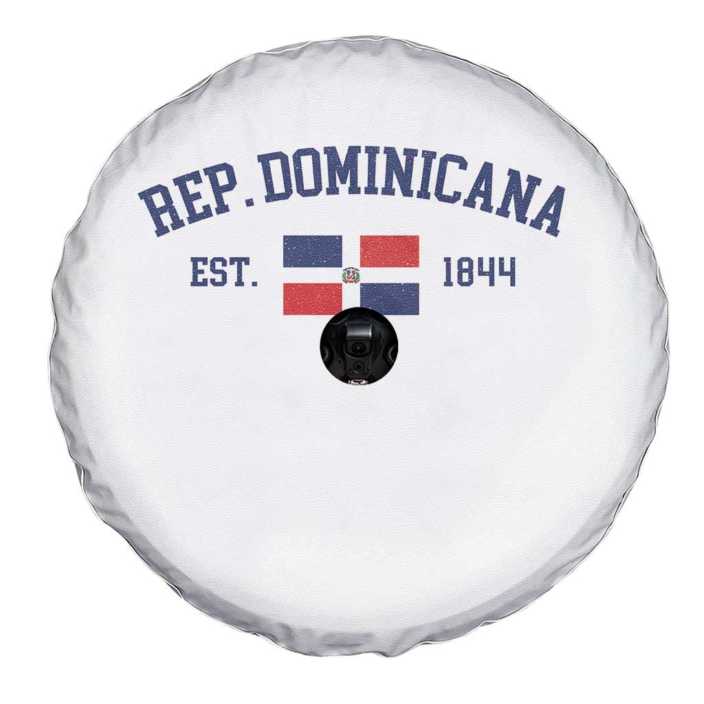 Dominican Republic Spare Tire Cover Vintage Distressed Varsity Rep Dominicana Flag - Wonder Print Shop