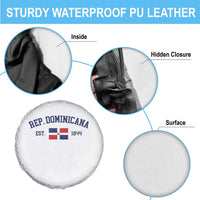 Dominican Republic Spare Tire Cover Vintage Distressed Varsity Rep Dominicana Flag - Wonder Print Shop